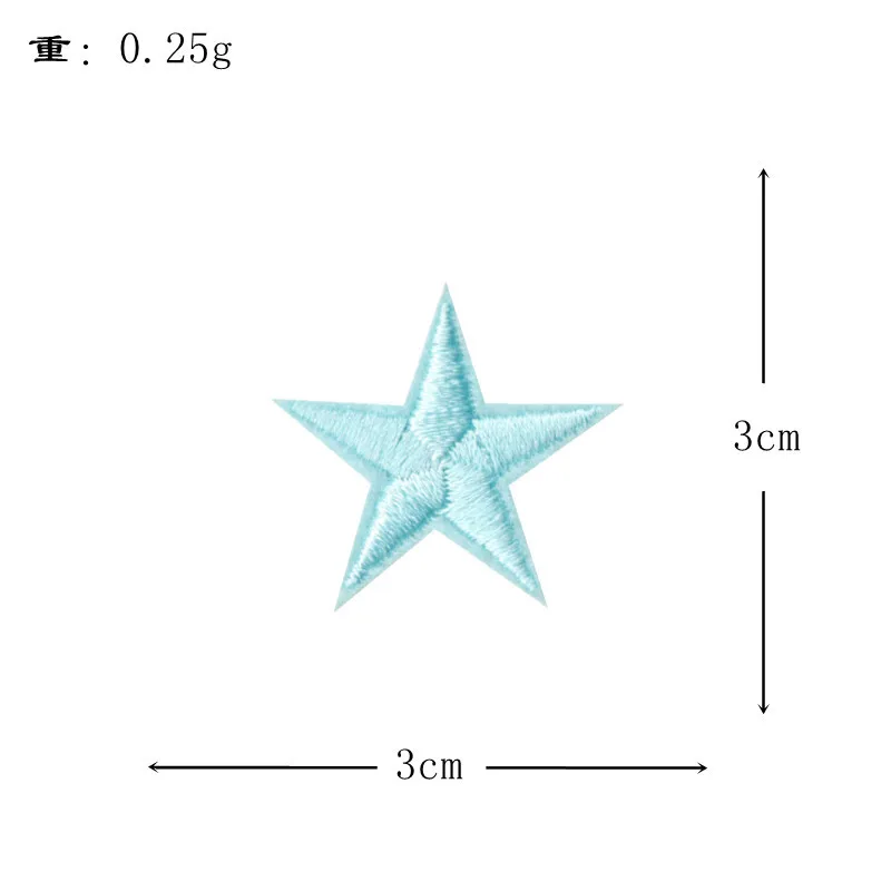 20 sztuk haft żelazko na 3cm gwiazdy naszywki DIY odzież torby plecak kapelusz naszywka do szycia naszywka hurtowa