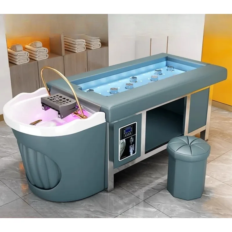 

Water Circulation Steaming Smokeless Moxibustion Head Therapy Shampoo Bed Barber Shop Special Full Body Thai Massage Bed