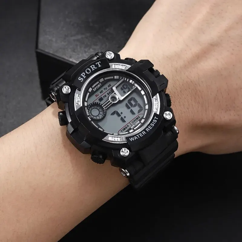 New Fashion Mens Watches Digital Electronic Sport Watches Mens Necklace Wristwatch Date Luxury Men Business Casual Watch