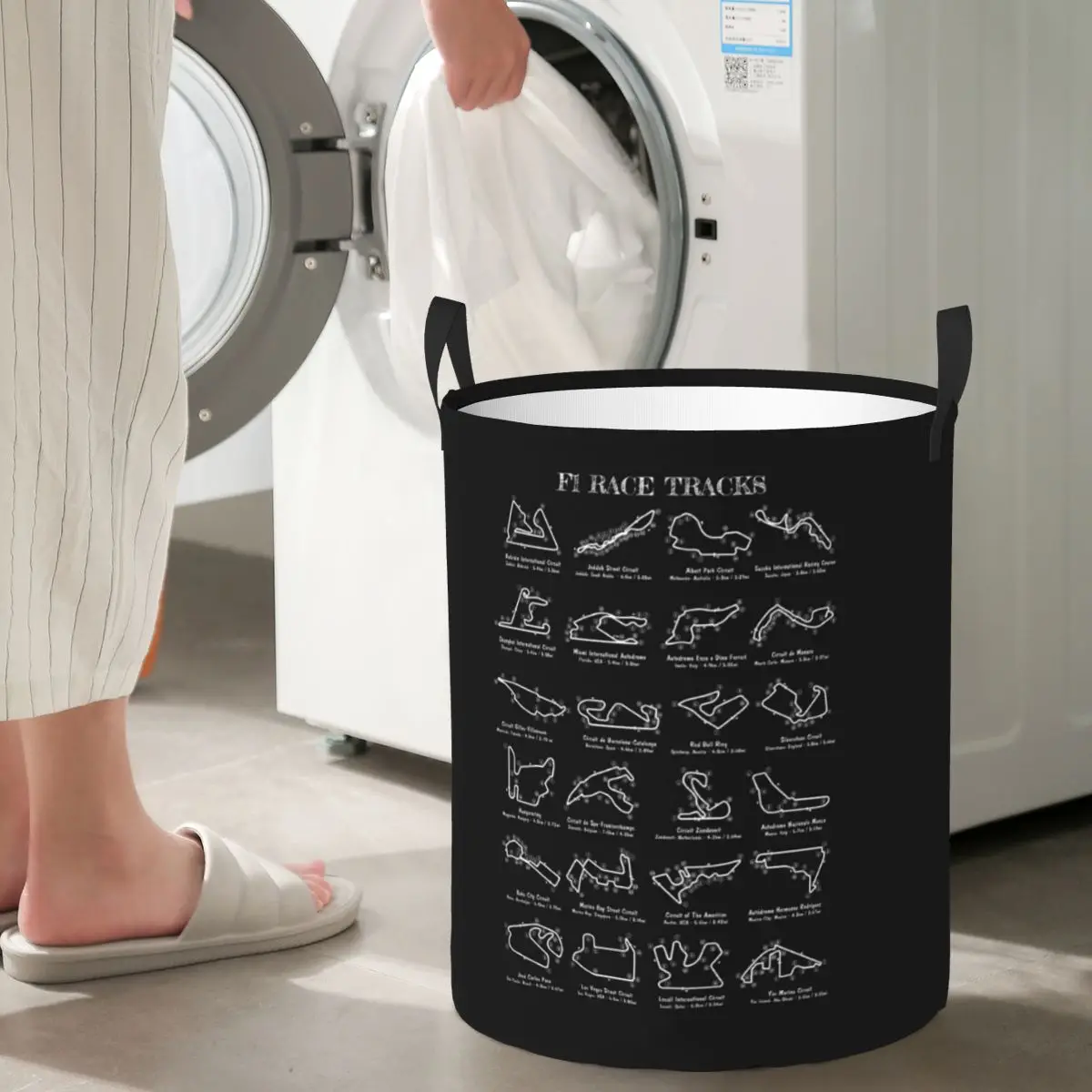 

Laundry Collector F-1 Race Tracks Vertical Foldable Laundry Basket Large Storage Children Washing Basket Home Organizer