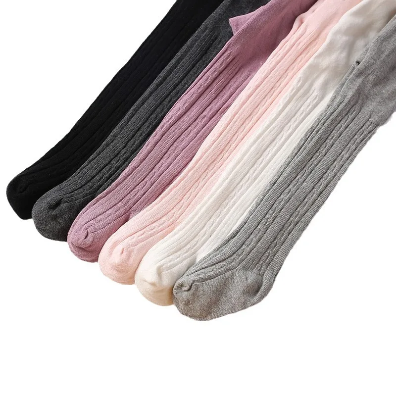 0 to 12 Yrs Combed Cotton Children\'s Tights Cable Knitted Girls Pantyhose High Quality Warm Tights Baby Girls Clothes