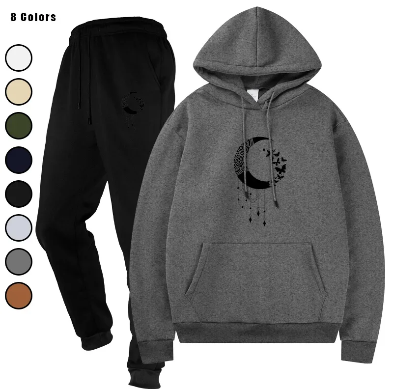 

Men's Autumn Winter Printed Home Casual Sweatpants Tracksuit Hoodies Daily Sporty Jogger Suits Comfort Warm Outdoor Outfits