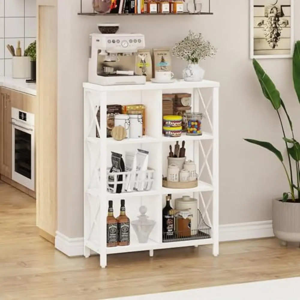 Bibliothèque en bois et métal à 6 cubes pour adultes, étagère de rangement en chêne blanc, bureau, chambre à coucher, salon, évaluation moderne