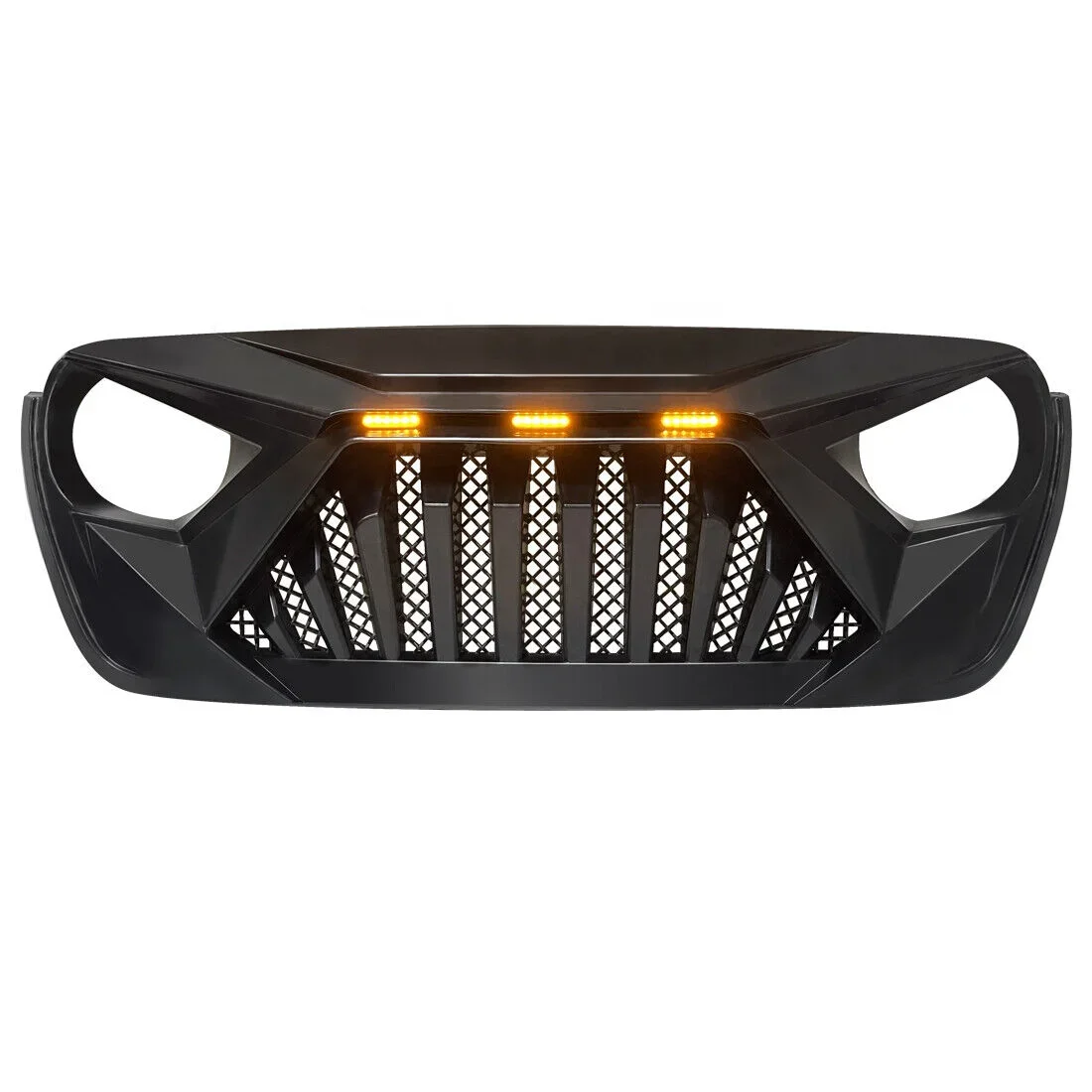 

High Quality 4x4 Car Front Grille With Amber Lights For Jeep Wrangler JL