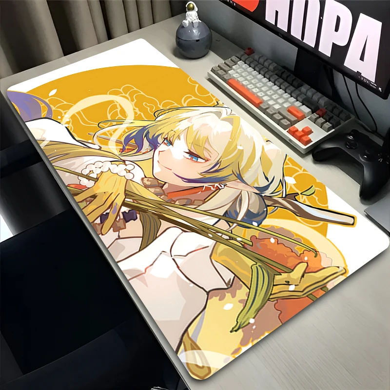 kawaii Gamer Mouse Pad Big Size Laptop Desk Mat Gaming Non-Slip Keyboard Pad Arknights Shu Anime Extended Mousepad Rubber Carpet