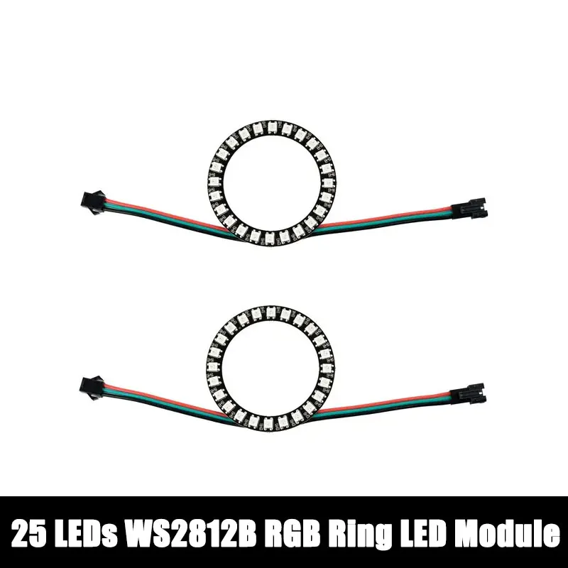 

24 светодиода DC5V WS2812B RGB, адресный полноцветный пиксельный модуль, круглая светодиодная панель для проектов Arduino и Raspberry Pi