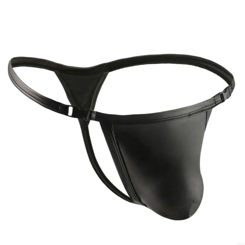 2026 New Men's G-String Thongs Faux Leather Jockstrap Underwear Low Rise Briefs Bulge Underwear Athletic Supporter