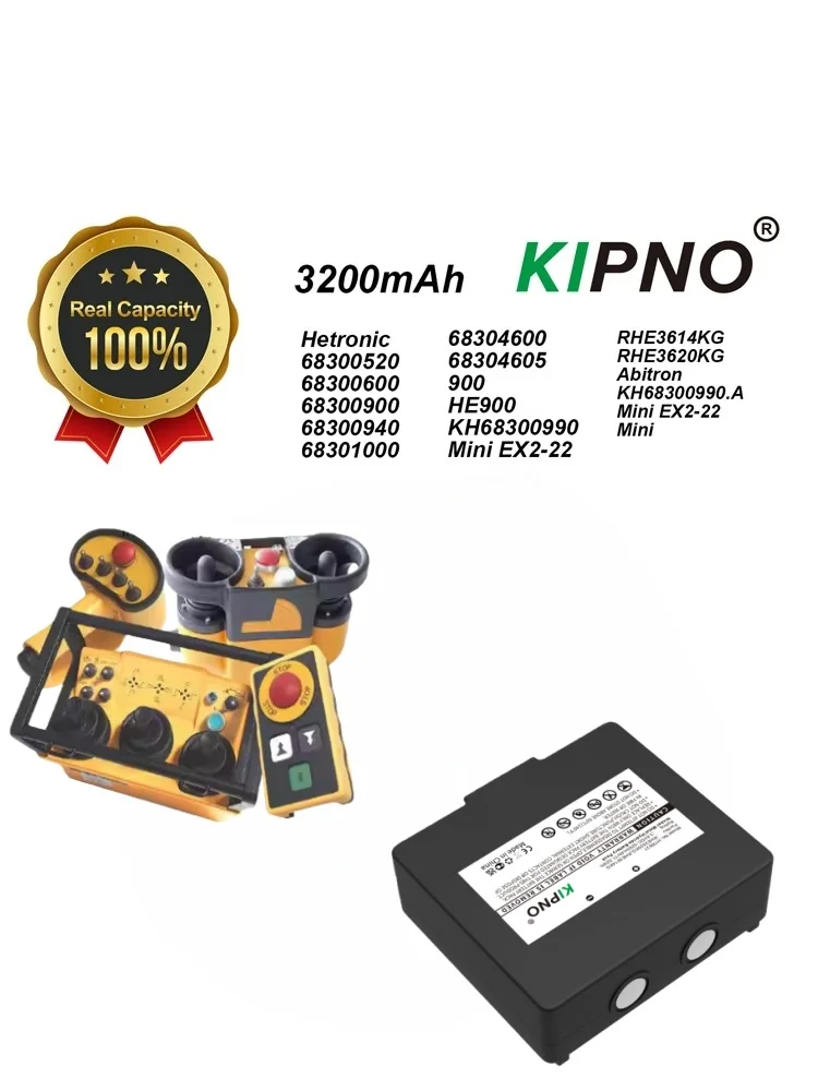 KIPNO 3200mAh Battery for Abitron Mini EX2-22 Komatsu Hetronic Remote Control Transmitters 68300600 68300900