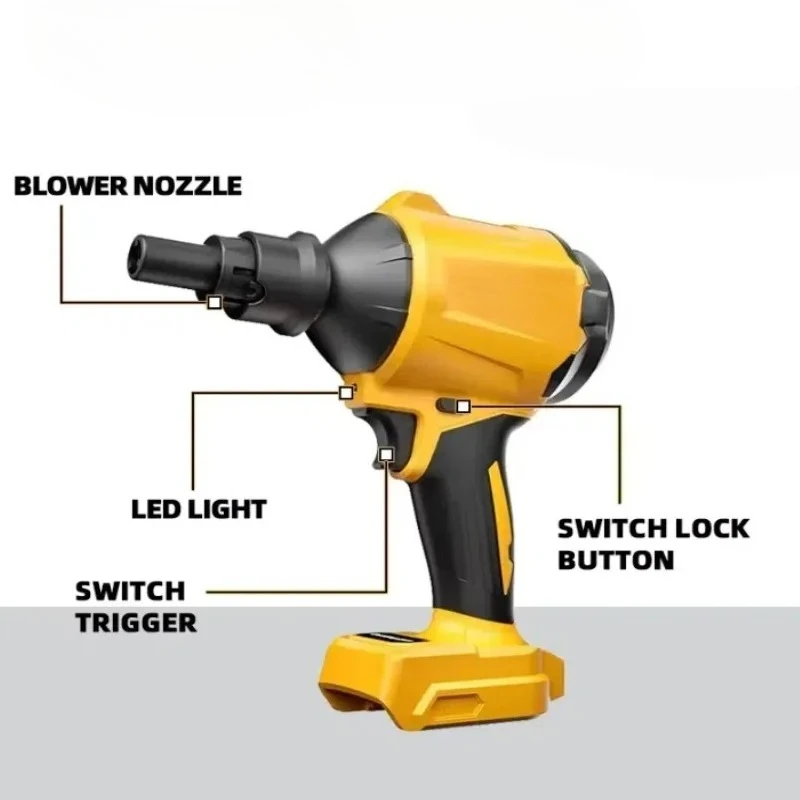 Brushless Air Blower Cordless Air Dust Removal Gun Tool With Nozzle Multifunction Dusting Machine Inflator For Dewalt Battery