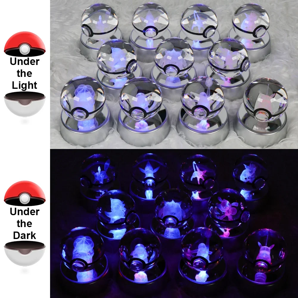 

22-стильный ночник в стиле аниме, 3D хрустальный шар, кавайный прикроватный светильник со светодиодной подсветкой, декор для спальни, детский подарок на день рождения