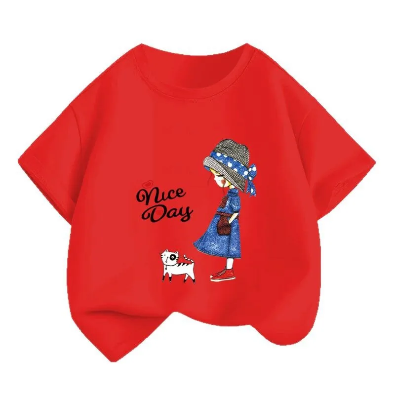 The New Summer Top Is A Trendy Half-sleeved Summer Outfit for Little Girls Kids Clothes Girls Clothes