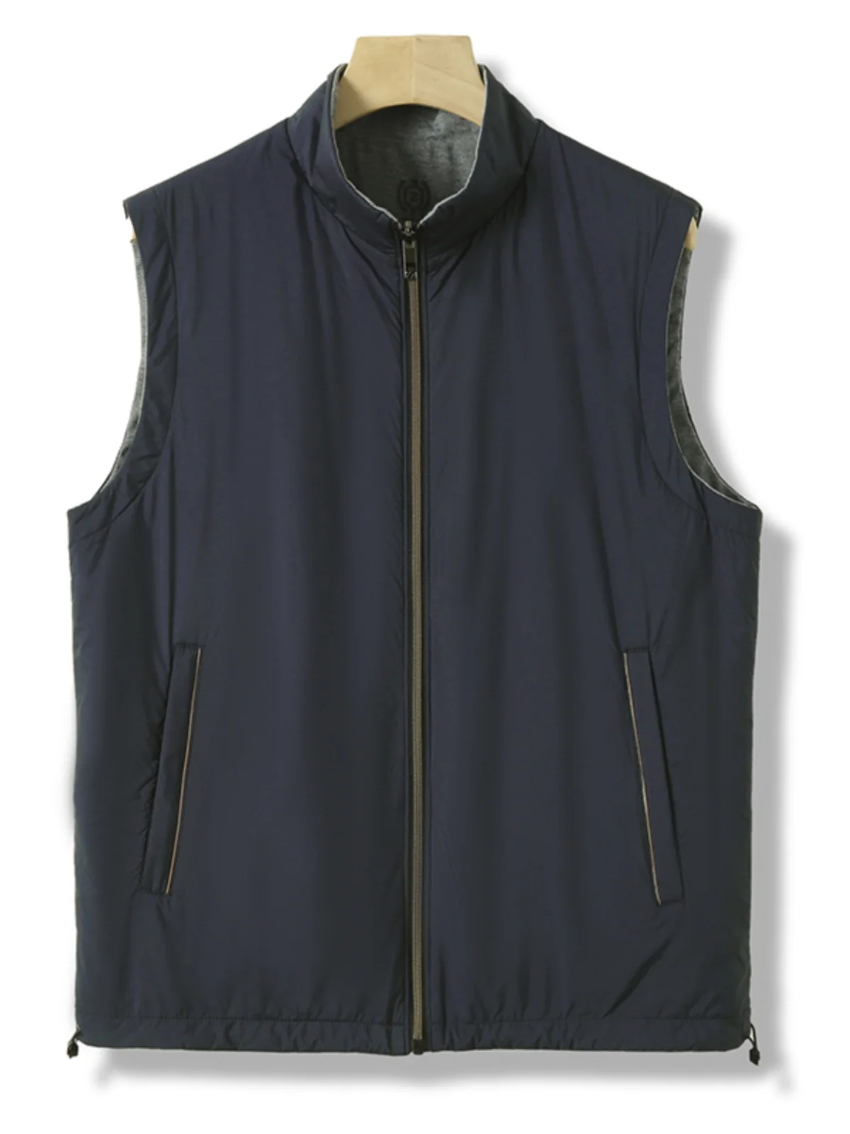 Chinese Brand Free  Fall and winter men\'s casual and versatile stand up collar trend sleeveless vest And same series Jacket Coat