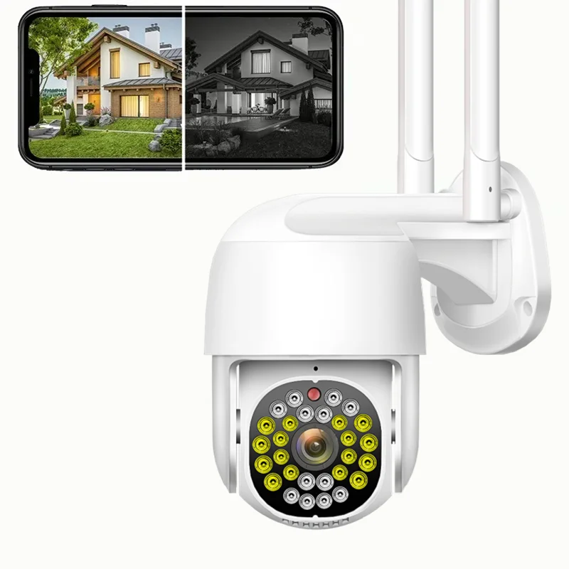 

720P 1080P 2.4GHz 5GHz 28pcs LED Lights Advanced Night Vision Wireless PTZ Dome Network IP Cam Outdoor CCTV WiFi Security Camera