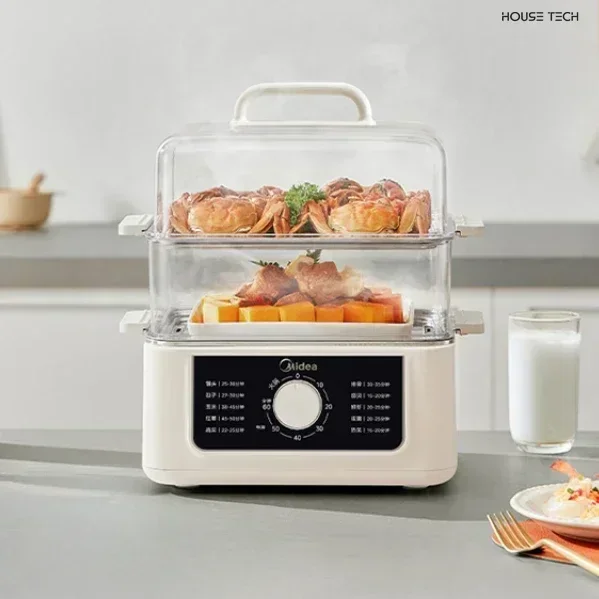 

New multifunctional Electric steamer household three-layer steaming pot multi-layer large capacity steamer