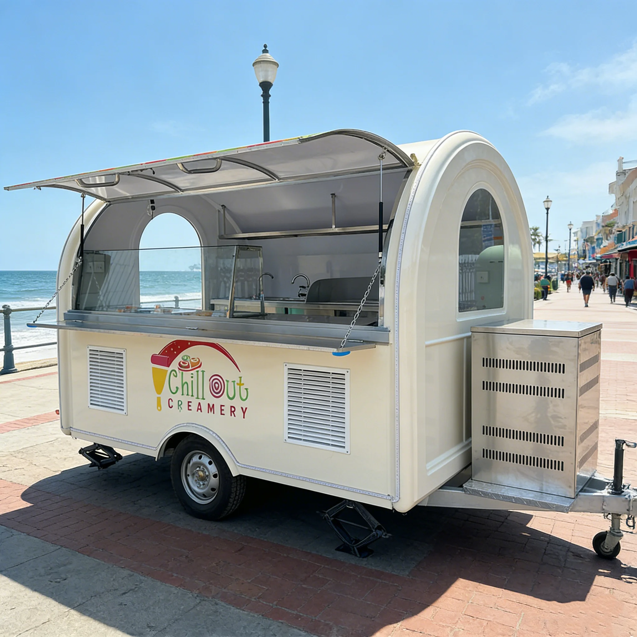

Custom Fully Equipped Mobile Coffee Trailers Juice Car Ice Cream Van Beer Kiosk Bubble Tea Juice Trailer with Full Equipment