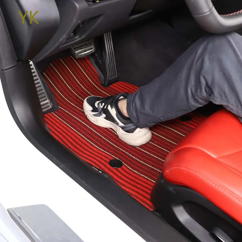 

For Chevrolet Corvette C8 Stingray Z51 Z06 2020-2025 Car Front Rear Row Wire Loop Floor Mats Interior Car Accessories