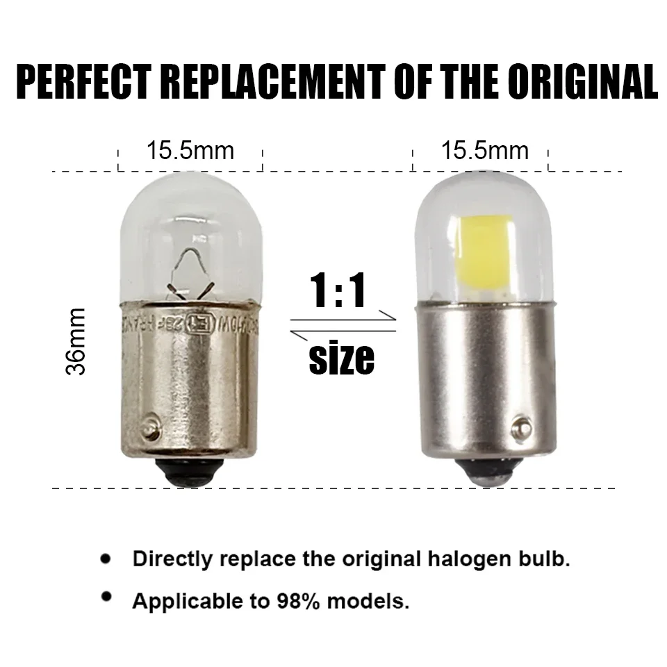 Glass COB R10w R5w Led 1156 Car Light  Ba15s Bau15s G18.5 T16 Motorcycle Auto Signal Lamp Bulb Vehicel Accessory 12V White