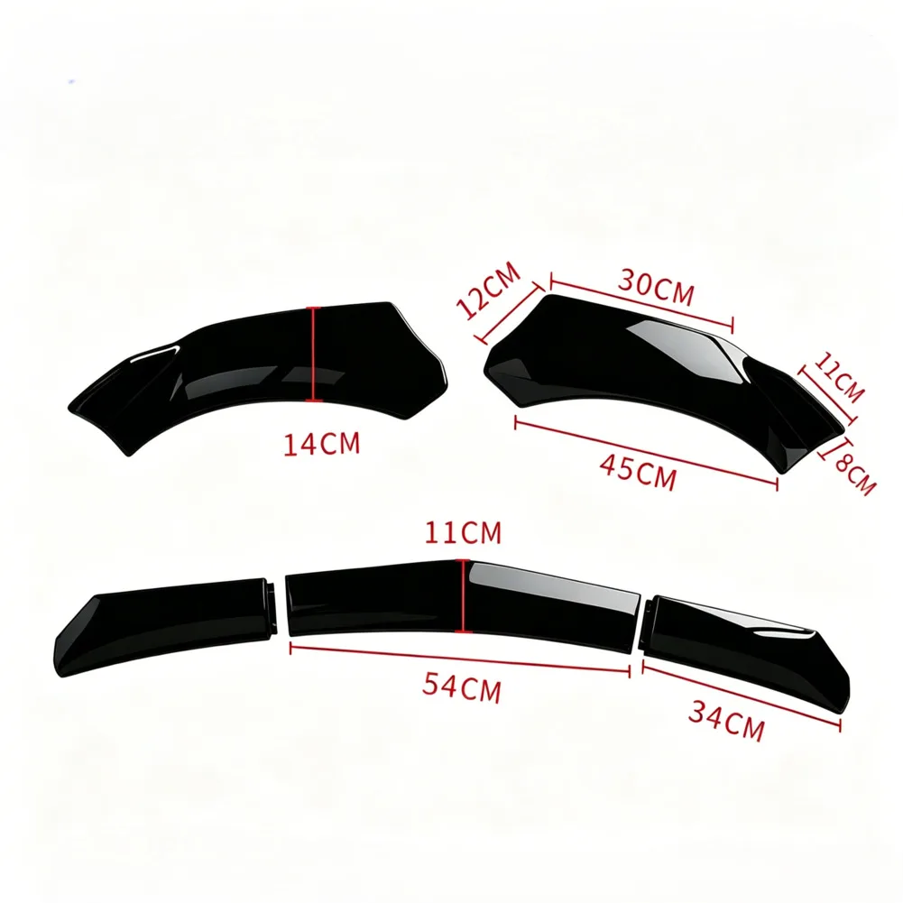 Car Front Lip Spoiler Adjustable 5 Levels - ABS Polymer Construction - Carbon Fiber Pattern - 57.5x24.7x10.5cm