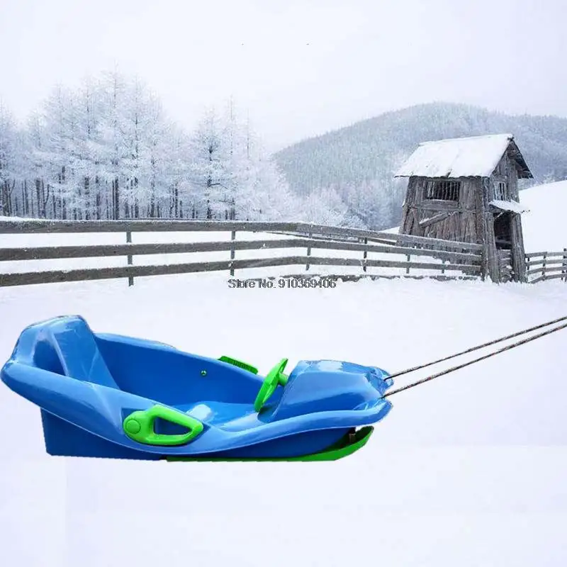 Adult Children Outdoor Sport Steering Wheel Plastic Skiing Board Sled Sand Grass Ski Pad For Ice or Snow Skiing Snowboard