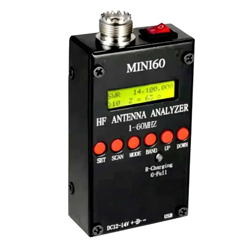Анализатор антенн AB66-SARK-100 MINI60, измеритель КСВ 1-60 МГц, тестер импеданса для любительских радиостанций и раций