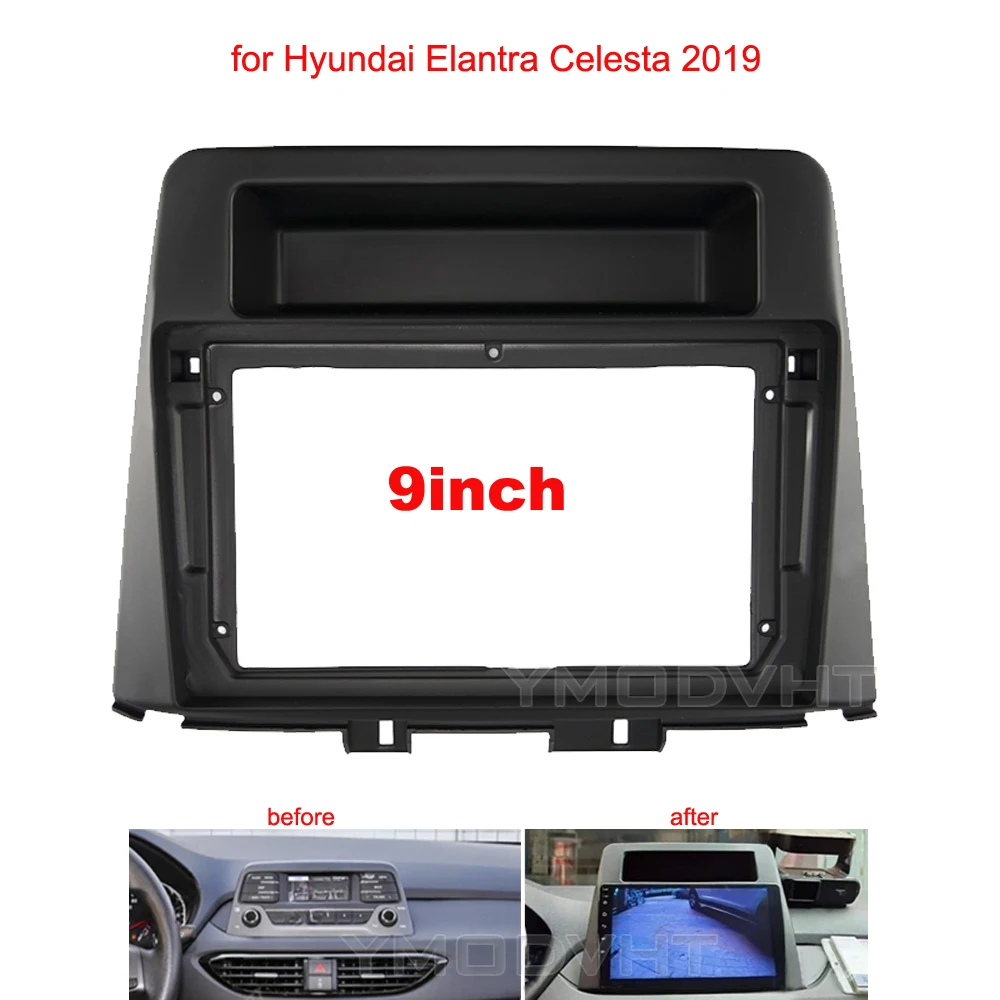 9inch Car Radio Fascia for Hyundai Elantra Celesta 2019+ DVD Stereo Frame Plate Mounting Dash Installation Bezel Trim Kit