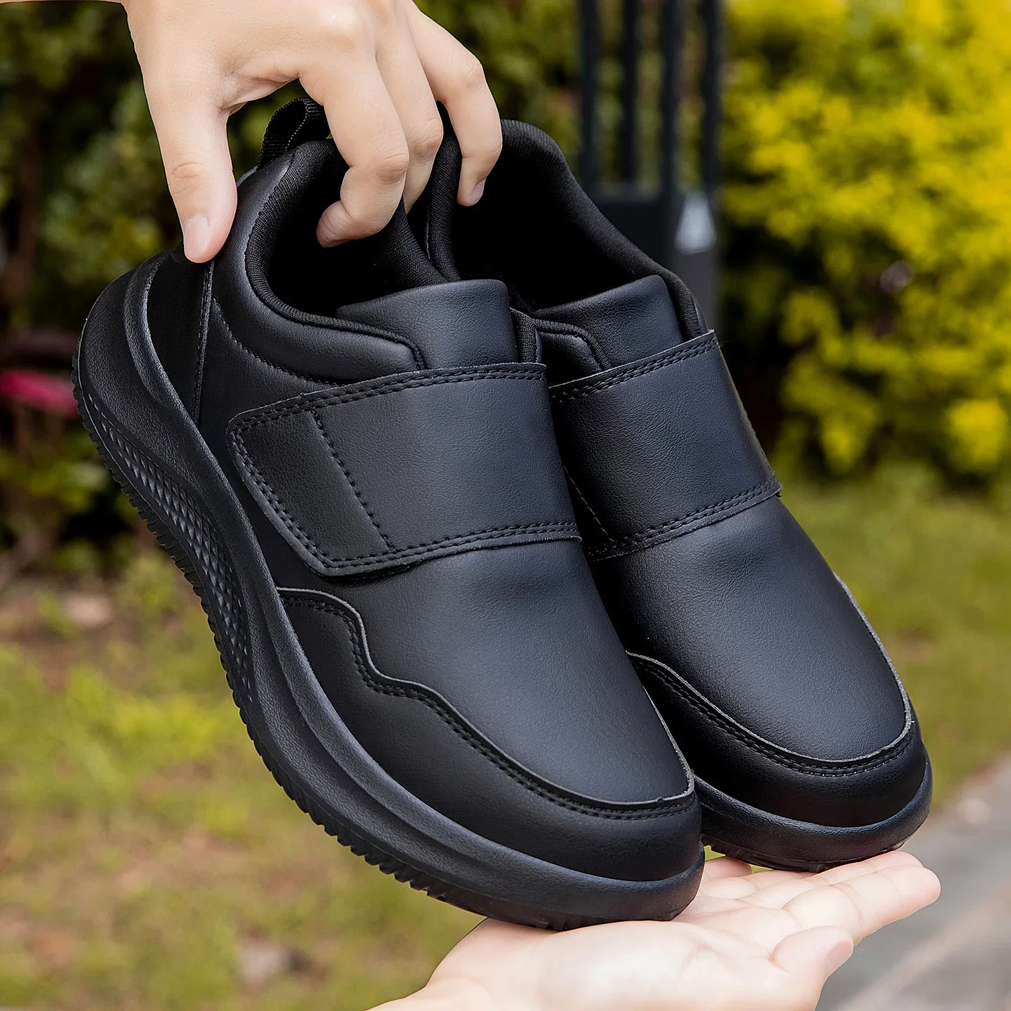 Men's PU Leather Casual Shoes Comfortable with Adjustable Straps Men's Loafers Shoes for Men Shoes