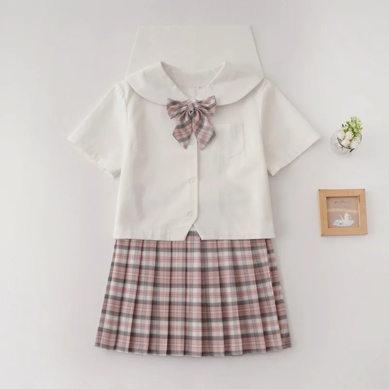 Basic JK Uniform Sailor Top,Sapporo & Kansai Collar,White Summer Style, Long & Short Sleeve, College Style For Daily Campus Wear