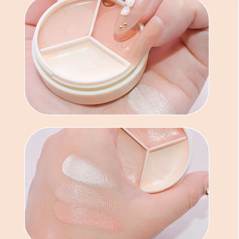 3Color Moisturizing Concealer Palette Full Cover Dark Circles Acne Dark circles are not easy to stick powder Face Makeup