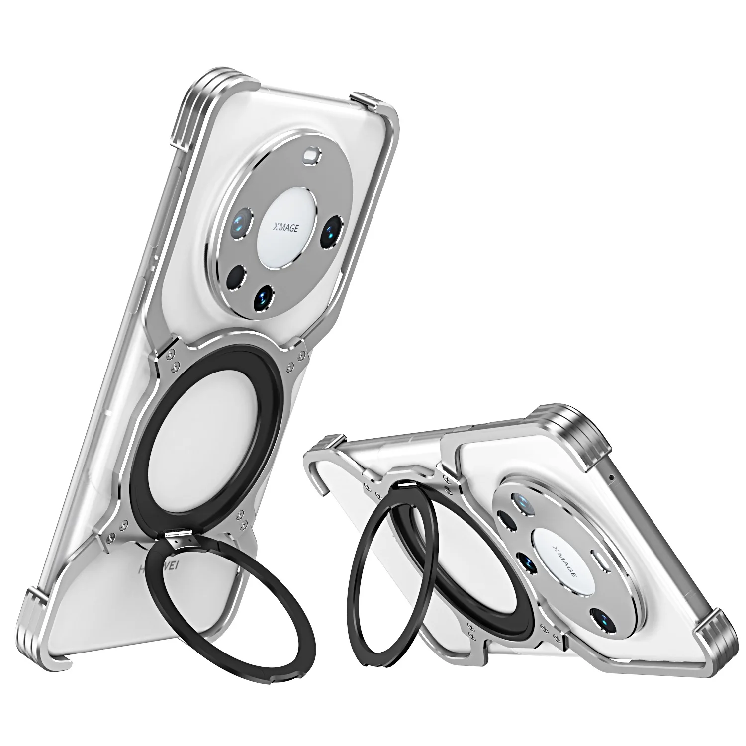 

Original Metal Bumper Phone Case For Huawei Mate 80 70 60 Mate60 Pro+ Plus Cover Aluminum Alloy Funda Coque Built-in Holder Ring