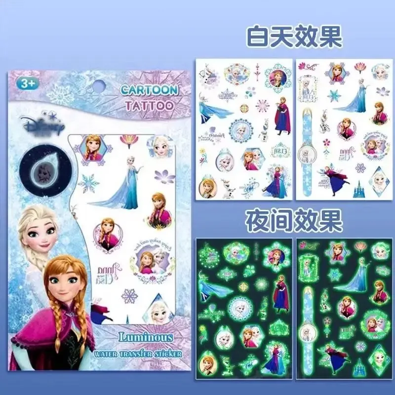 Disney 2pcs/set 3D Luminous Tattoo Stickers, Hand Account Cartoon Luminous Tattoo Stickers