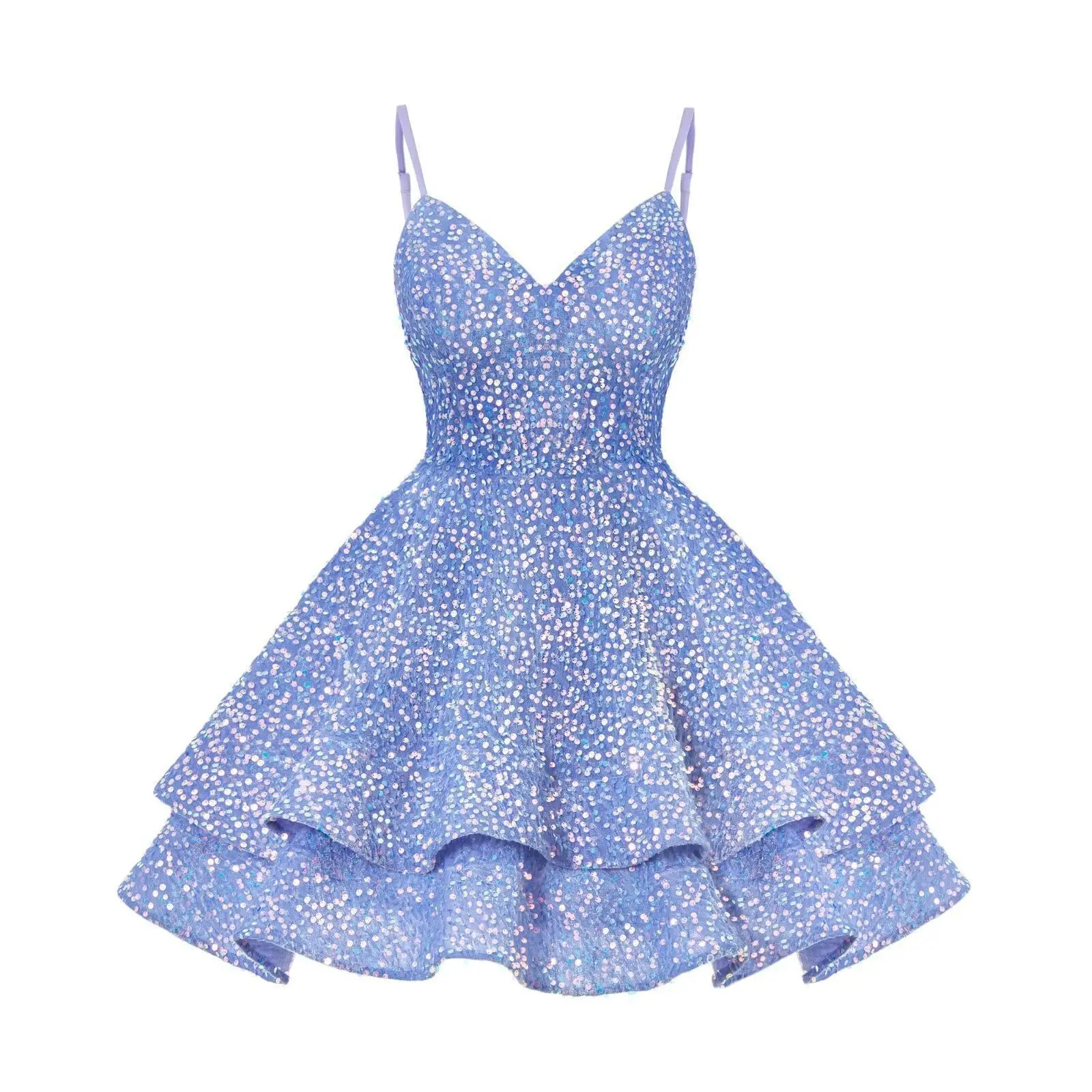 

2026 New Quinceanera Dresses Light Luxury Sequin Spaghetti Strap Short Evening Dress For Daily Wear Birthday Party Customized