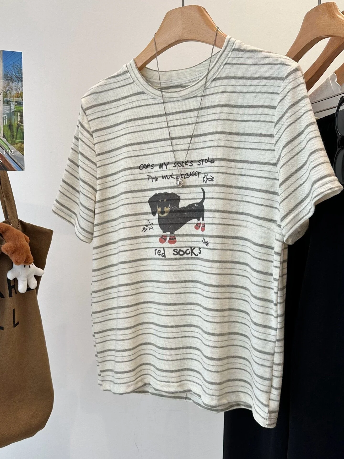 

plus Size Women's Striped Short Sleeve T-Shirt Loose Fit Summer Style Korean Commute Fashion Large Print Half Sleeve Shirt