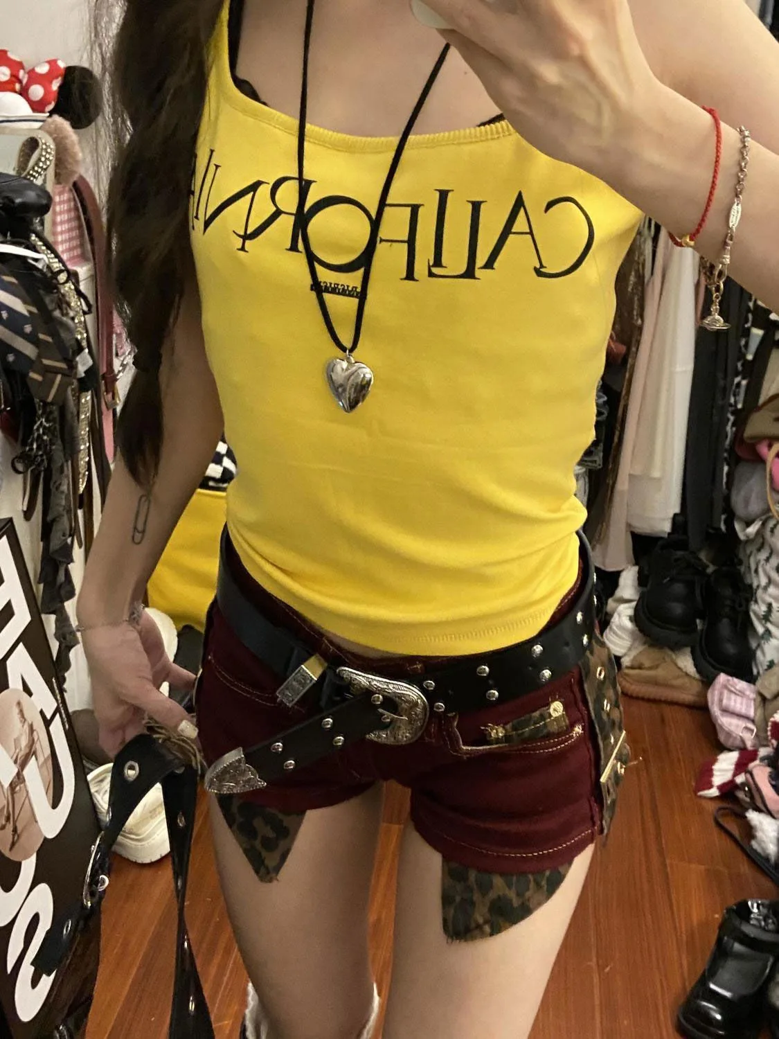 여름 여성 Abi Y2k streetwear 갸루 데님 반바지 레오파드 프린트 2000년대 일본 하라주쿠 진 핫 팬츠 한국어 Dark Academia