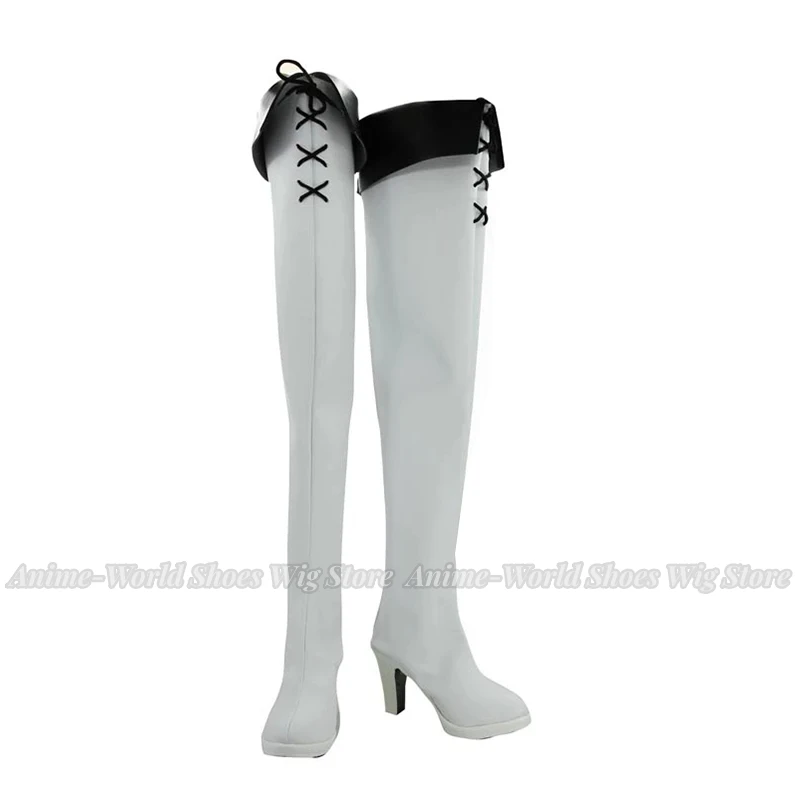 Akame Ga Kill! General Esdese Esdeath White Cosplay Boots Shoes Women High Heel Shoes Custom Made Halloween Party Accessories