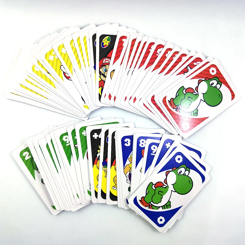 Mattel UNO Super Mario Card Games Family Funny Entertainment Board Game Poker Kids Toys Playing Cards