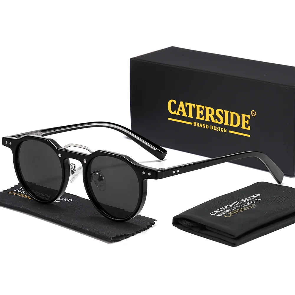CATERSIDE Retro Punk Herren-Sonnenbrille, runde Sonnenbrille, für Damen, Outdoor, Party, Business, Festival, Geschenk, Brillen, UV400 – Detail 10
