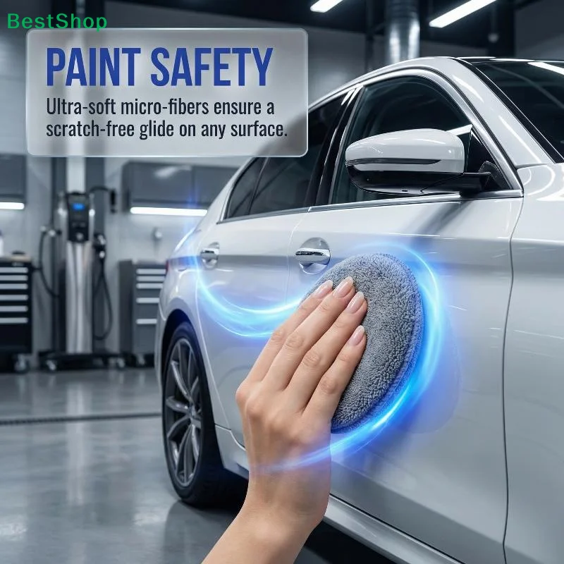 

Набор из 5/10/20 шт. губок-аппликаторов для детейлинга автомобиля, мягкие микрофибровые круглые губки для полировки и нанесения воска, инструменты для чистки автомобиля