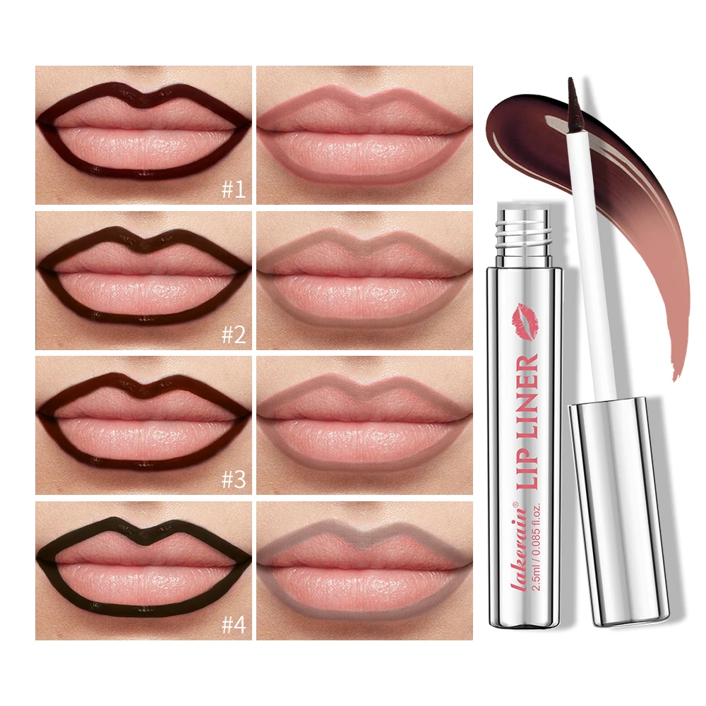 قلم تحديد الشفاه المدبب من Lakerain يخطط الخطوط العريضة لمكياج الشفاه الرائع يدوم طويلاً، قلم تحديد الشفاه غير اللامع سهل اللون