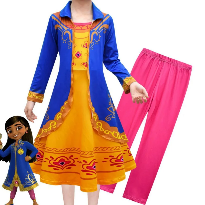 

Girl Costume Mira Royal Detective Dress Princess Children Kid Birthday Halloween Party Fancy Dresses Cosplay Gown Pants