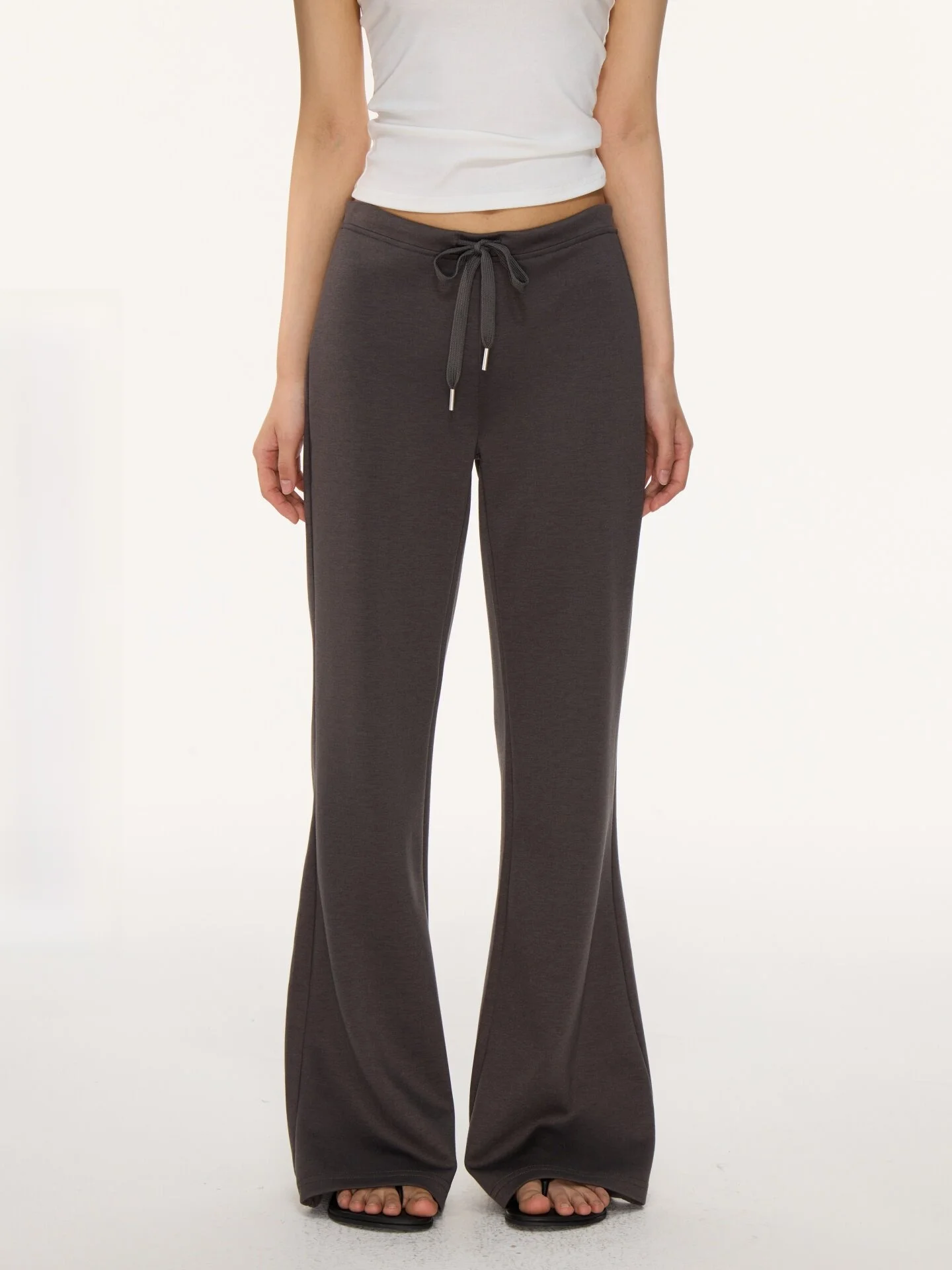 

Nova B 2026 Spring Women's Casual Drawstring Pure Color Versatile Simple Style Flared Pants High Waist Other Material 100%