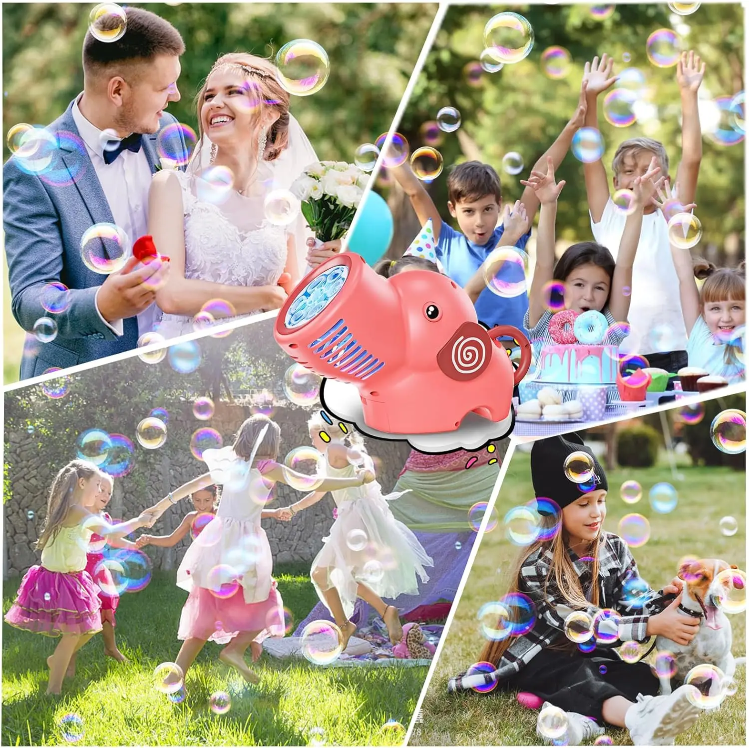 Machine à bulles automatique électrique portative, souffleur de bulles de savon en forme d'éléphant, jeu de fête en plein air, cadeau de mariage, jouet d'anniversaire pour enfants