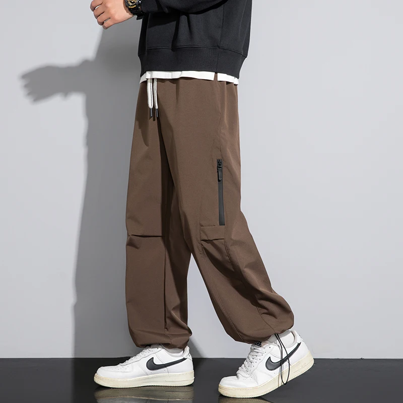 

Spring Autumn New Wide Leg Pocket Cargo Pants Men Trousers Neutral Loose Casual Cotton Straight Outdoor Fashion Pants