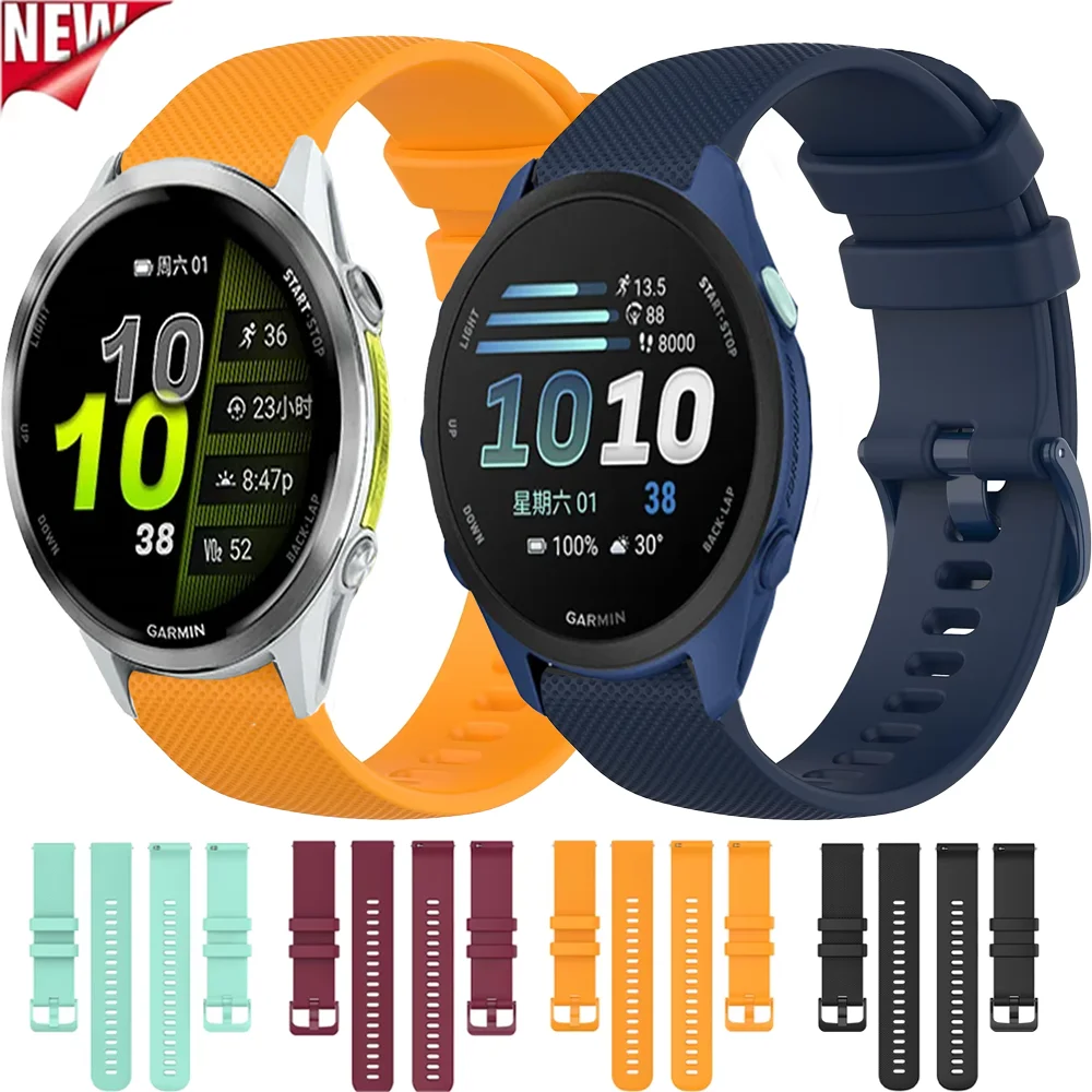 20mm 22mm Silikonarmband für Garmin Forerunner 170 70 970 570 265 965 165 55 Armband Garmin Vivoactive 6 5 Venu 2 3 4 45mm
