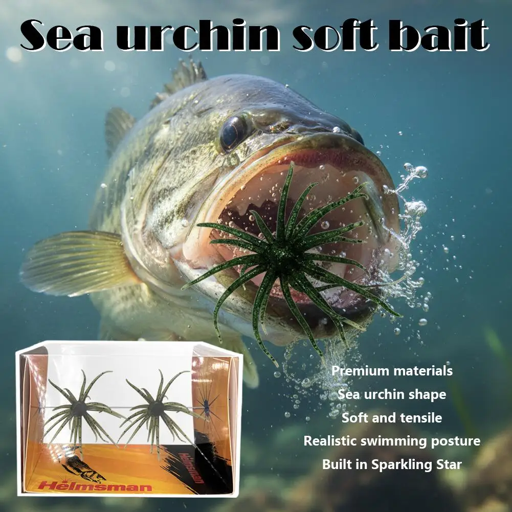 Floating TPR Sea Urchin Spiky Ball Soft Lure Silicone Fishing Bait for Bass Perch Pike Drop Shot Saltwater Fishing Gear - view 3