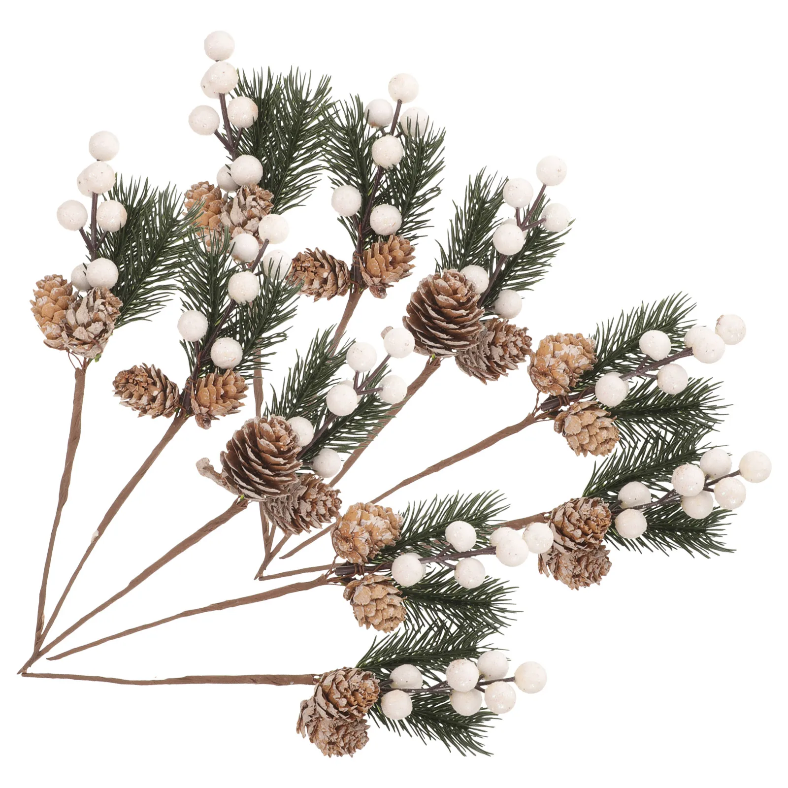 

10 Pcs Red Berry Branches Artificial Pine NeedlesBerry Twig Stems Floral Picks Christmas Wreaths DIY Table Decor