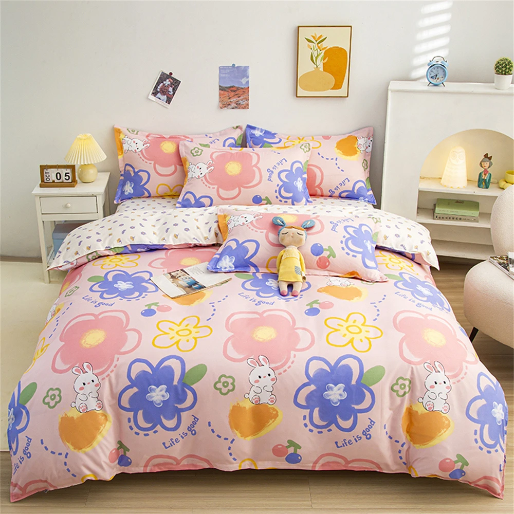 

Quilt Cover 220x240cm Student Dormitory Home Single Duvet Cover Double Duvet Child Bedroom Decor Plant Floral Geometric Pattern