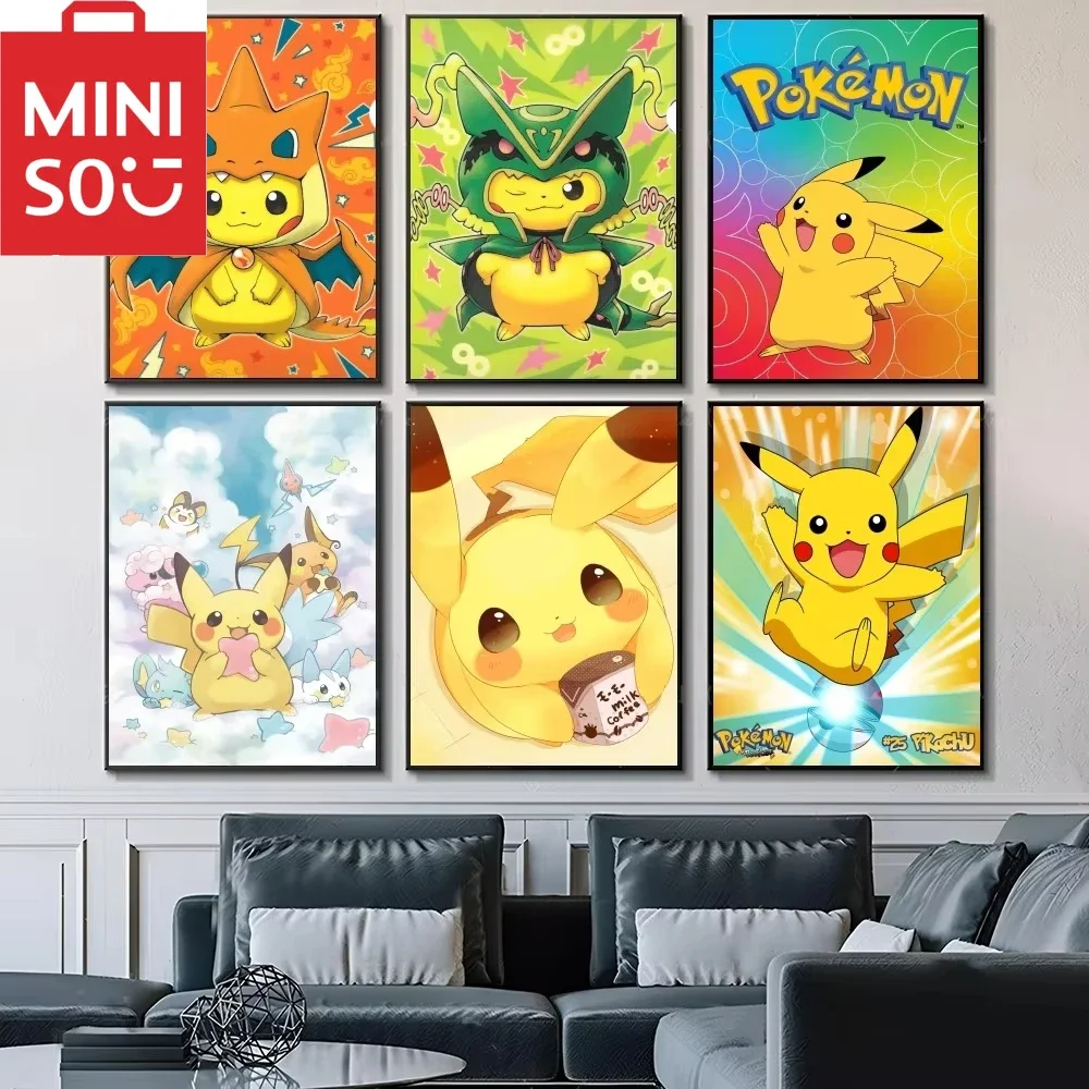 MINISO Pokemon Pikachu 5D Kit de pintura de diamante DIY artesanía arte completo redondo/cuadrado taladro Roma decoración regalo para amigos