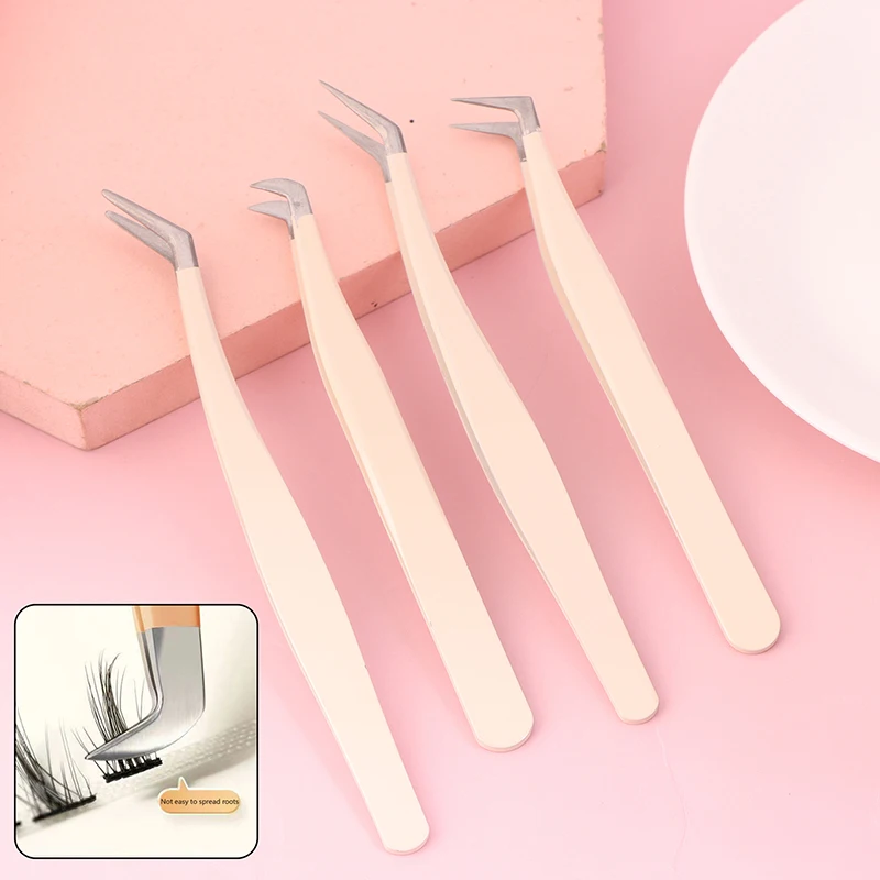 1 Pcs Eyelash Tweezers Extension Stainless Steel Superhard Tweezers With Fiber Tips High Precision Anti-Static Tweezers