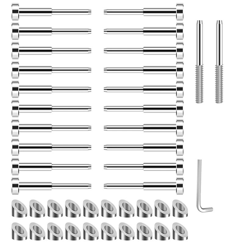 Invisible Cable Railing Kits, T316 Stainless Steel 20Pack Terminal And 20Pack Beveled Angle Washers For Cable Railing