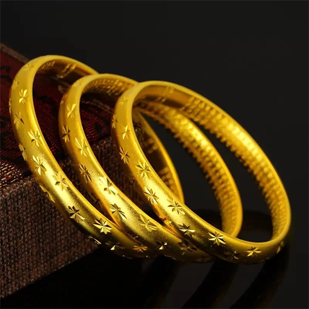 14k-gold-plated-stainless-steel-solid-bangle-for-women-matte-star-cut-pattern-closed-cuff-bracelet-luxury-gift-for-mom